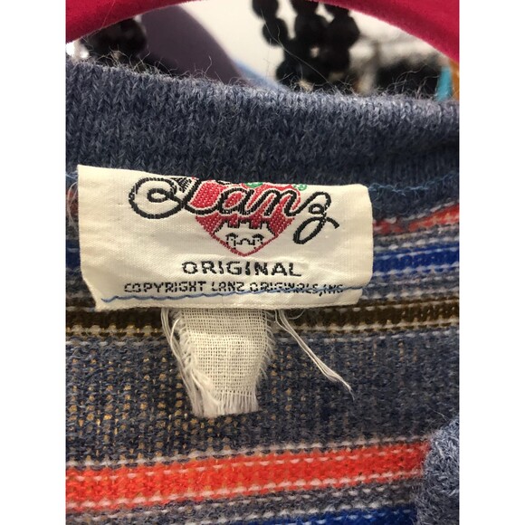 1960s-1970s LANZ ORIGINAL. Long Sleeve Striped. Maxi Sweater Dress. XS-S. As Is - Picture 4 of 10